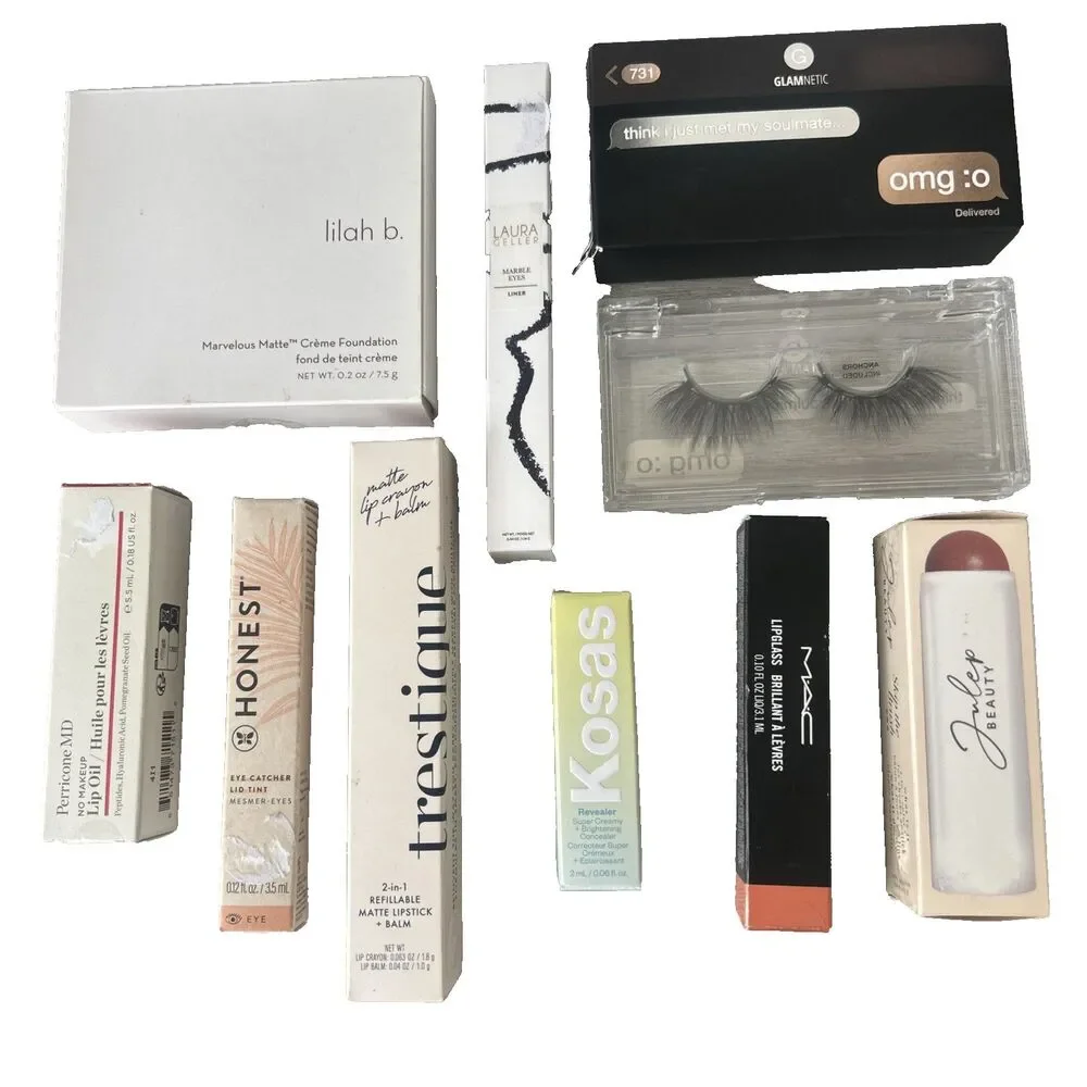 HIGH END BEAUTY MAKEUP  Bundle 9pc LOT Lash Lip Concealer Blush Brow Full Sz NEW